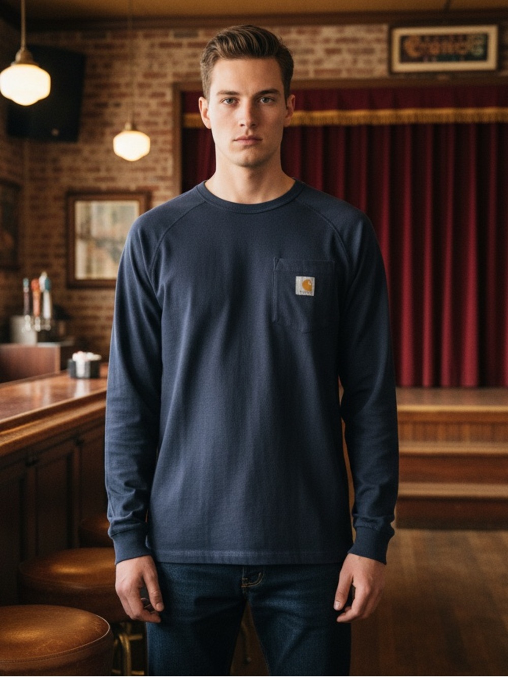 Carhartt Dark Blue Long Sleeve Tee